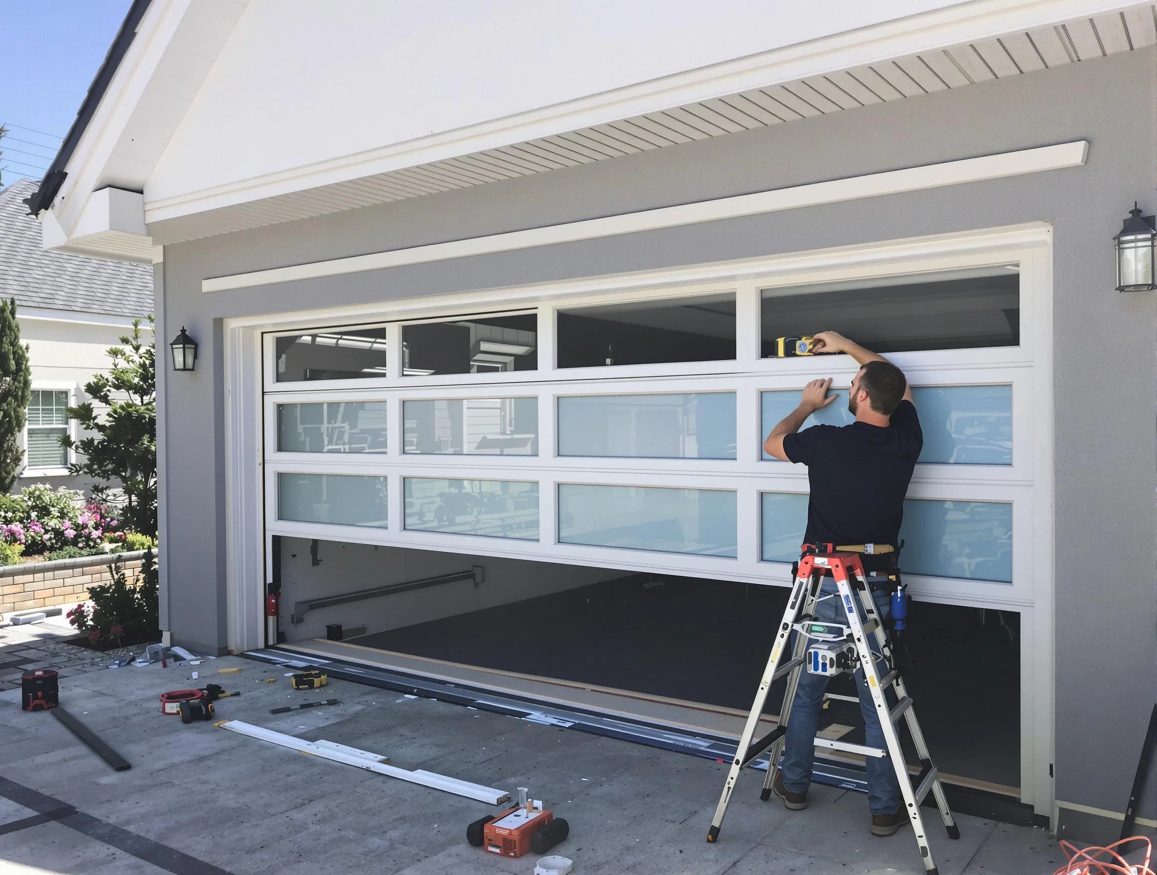 McLoud Garage Door Repair team performing garage door replacement in McLoud