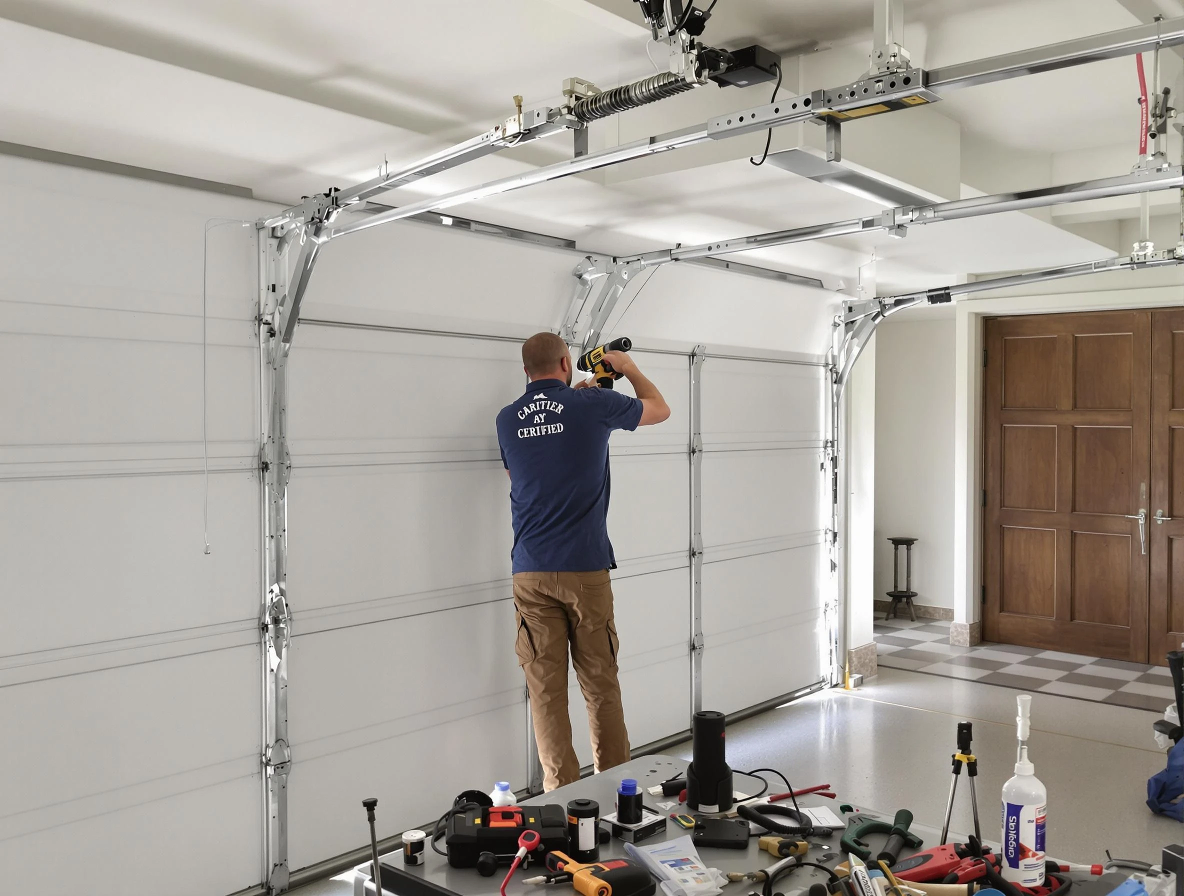 McLoud Garage Door Repair certified technician performing precision garage door repair in McLoud