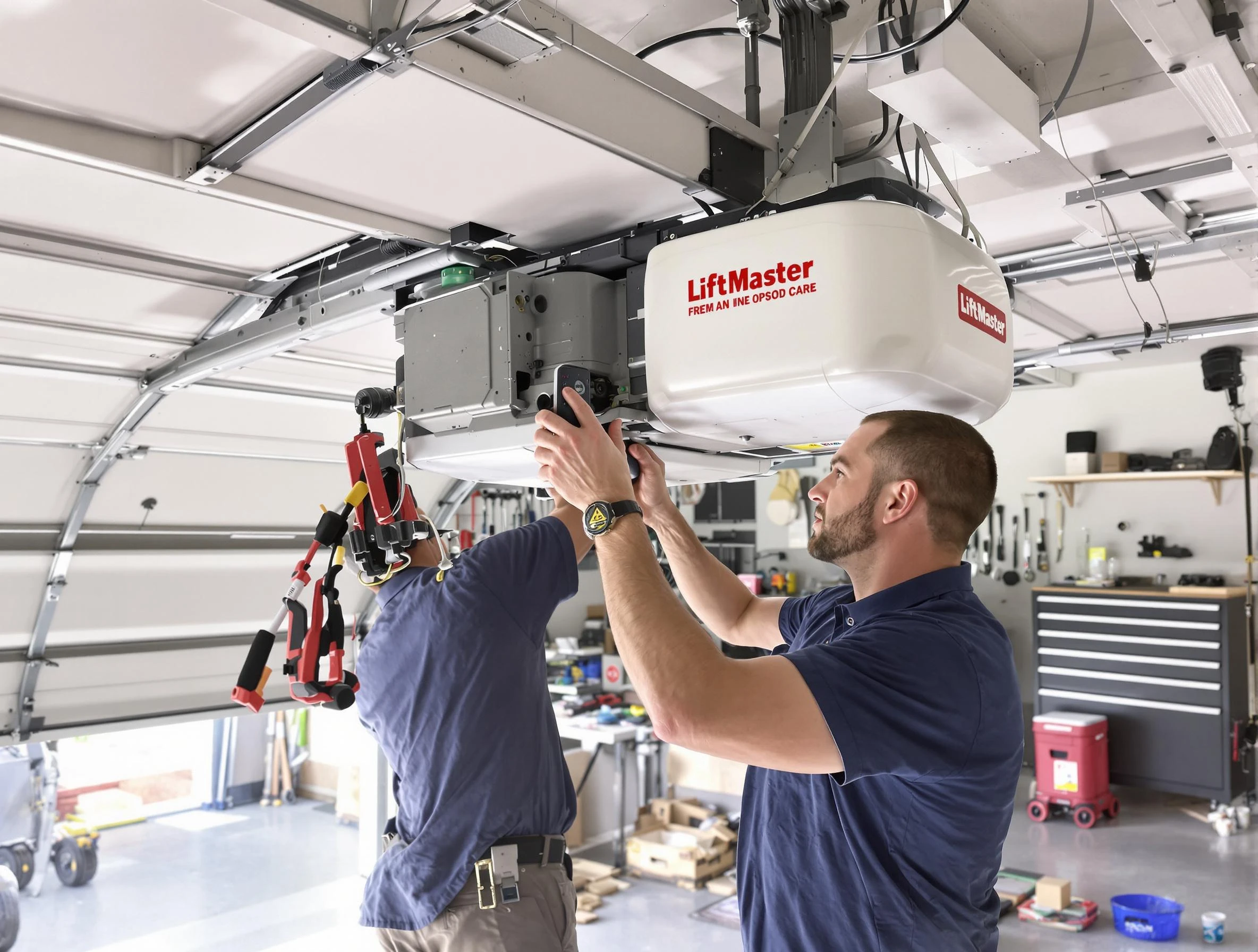 McLoud Garage Door Repair technician performing advanced diagnostics on garage opener in McLoud